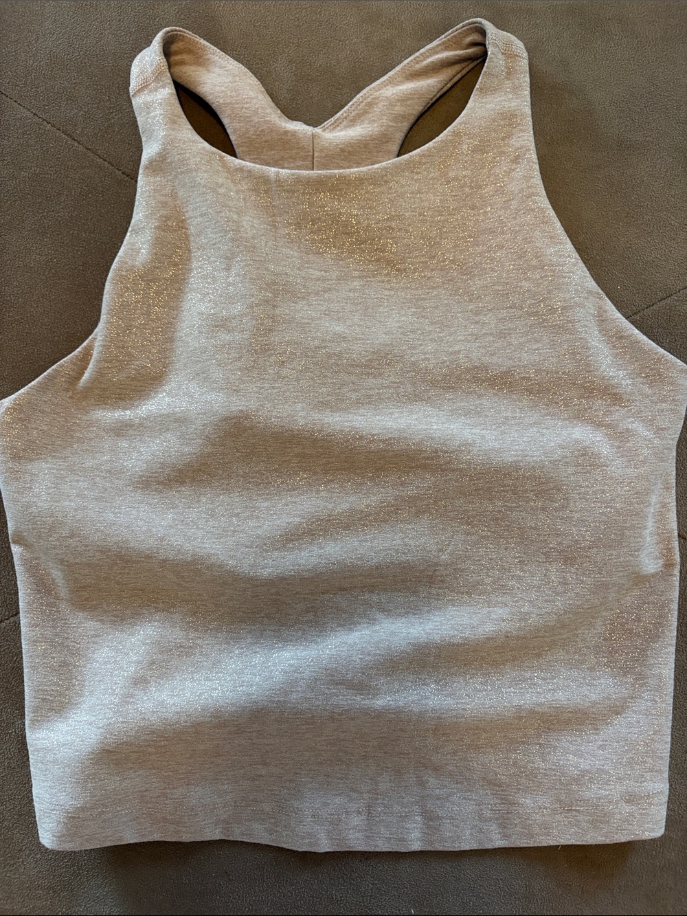 Beyond Yoga spacedye Shimmery cream High-Neck Racerback Tank